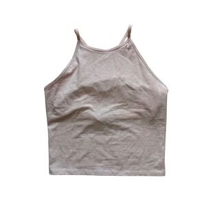 Victoria's Secret PINK All-Day Cotton High-Neck Bra Tank Pink Heathered Medium